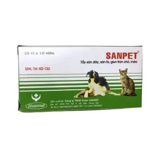 Thuốc tẩy giun Sanpet cho chó mèo vỉ 10 viên